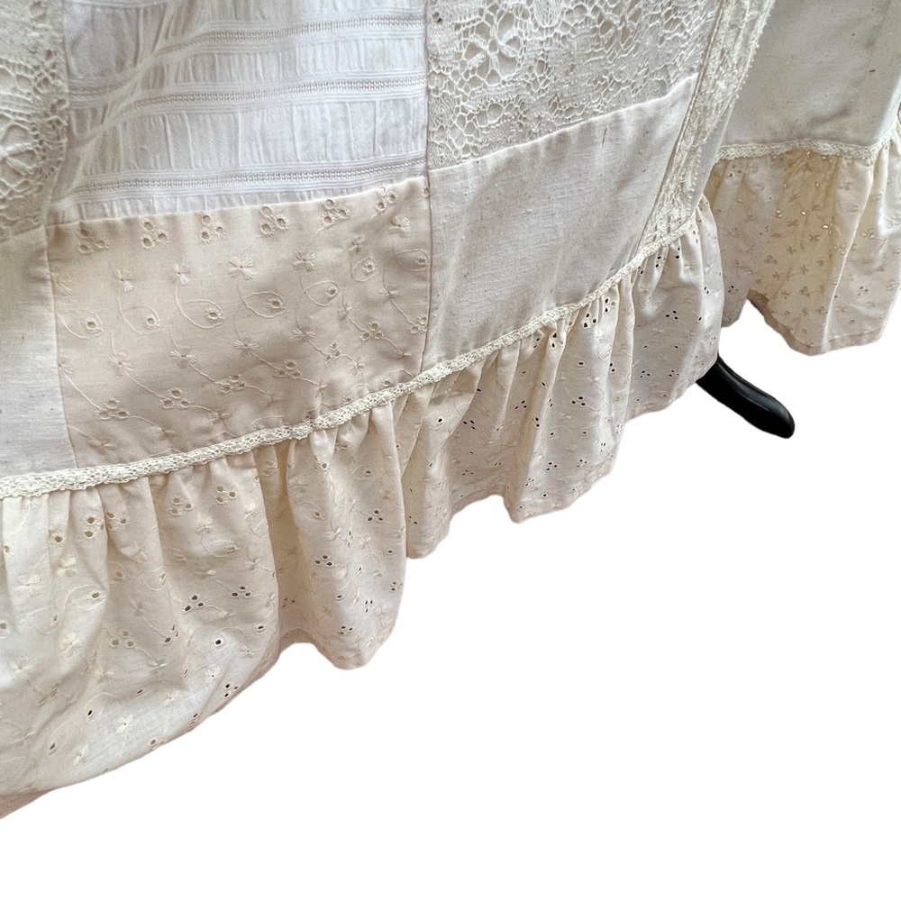 M. BIANCHI CALIFORNIA Vintage Eyelet Ruffle Hem Skirt & Button Down Top AMAZING! - Picture 6 of 16